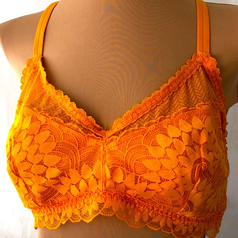 Aerie Lace Bralette in Vibrant Orange women’s XL